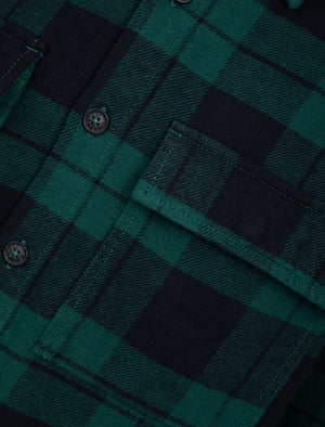 Dunham Heavy Cotton Twill Checked Over Shirt In June Bug Check - Tokyo Laundry