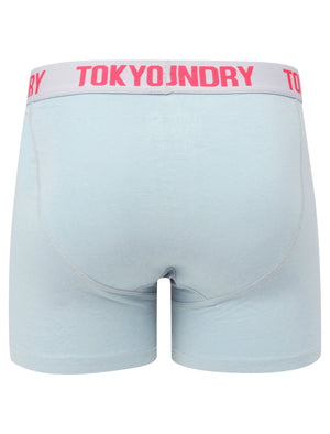 Edward (2 Pack) Boxer Shorts Set in Blue Fog / Bright Rose - Tokyo Laundry