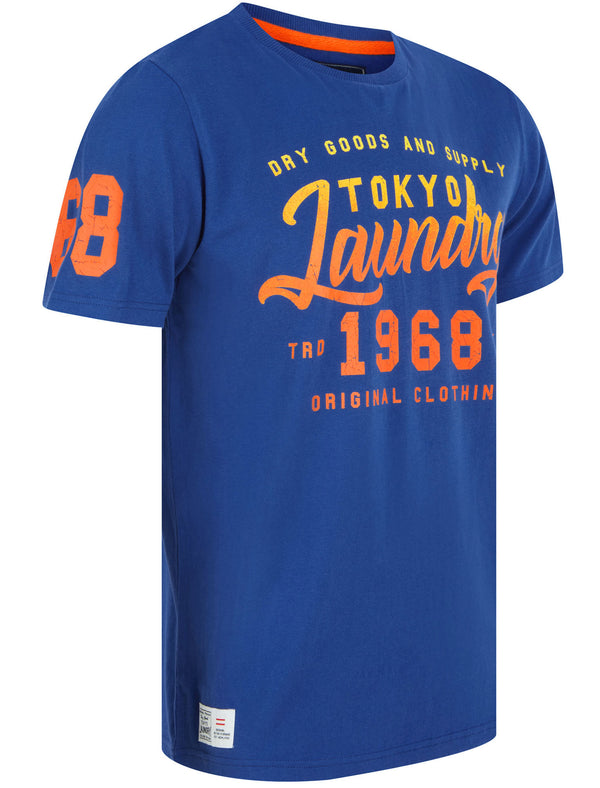 Fading Motif Cotton Jersey T-Shirt In Sea Surf Blue - Tokyo Laundry