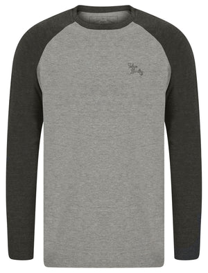 Farlov 2pc Long Sleeve Cotton Lounge Set in Mid Grey Marl / Charcoal Marl - Tokyo Laundry