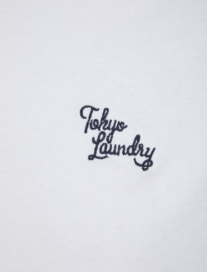 Farlov 2pc Long Sleeve Cotton Lounge Set in Optic White / Sky Captain Navy - Tokyo Laundry