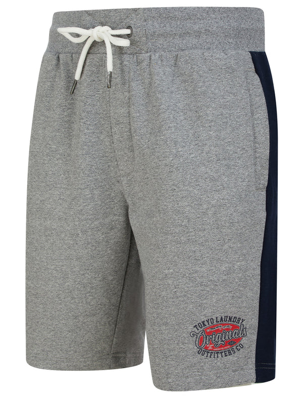 Fathom Grindle Jogger Shorts with Contrast Panels In Light Grey - Tokyo Laundry