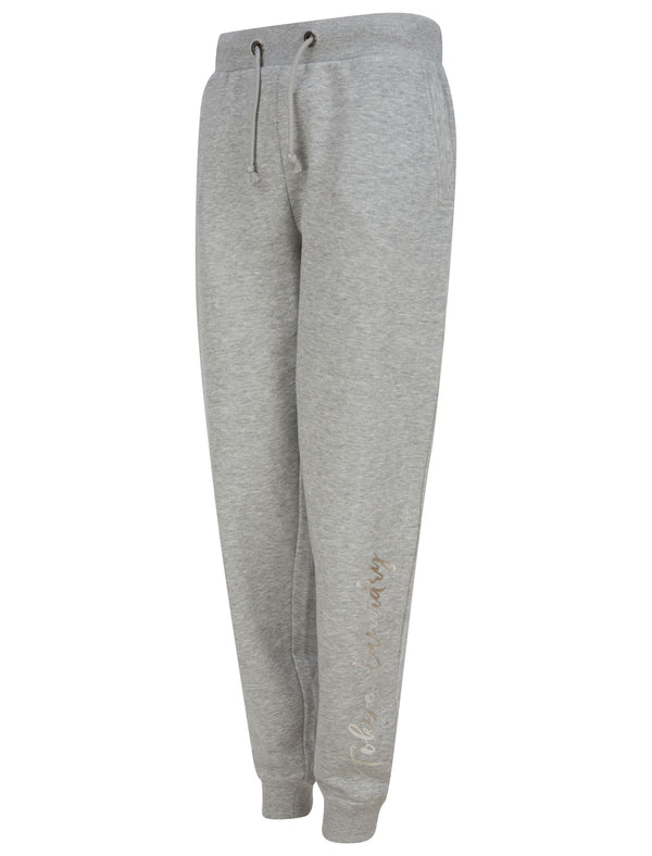 Florence Cuffed Joggers with Foil Motif in Light Grey Marl - Tokyo Laundry
