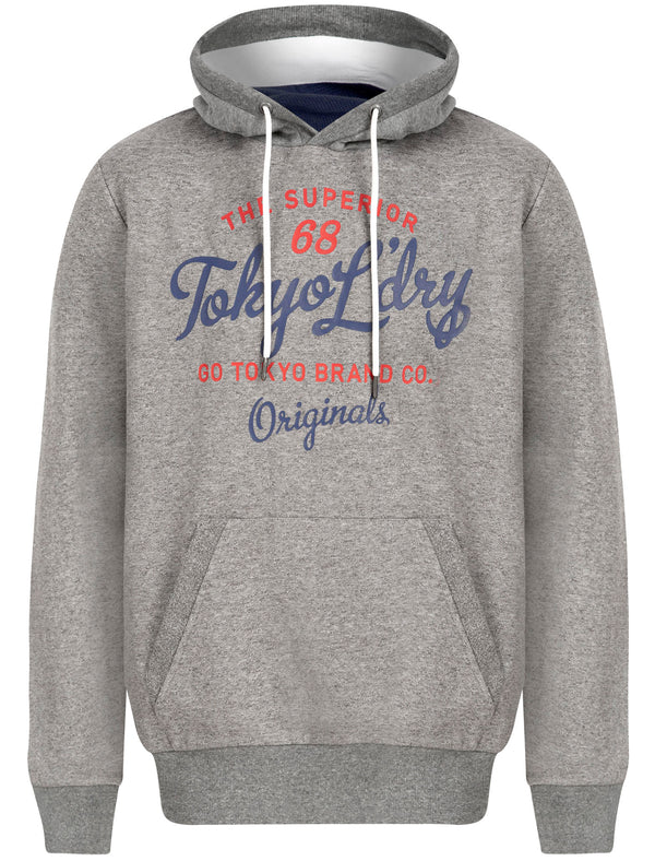 Fox Grindle Brushback Fleece Pullover Hoodie in Mid Grey Marl Siro - Tokyo Laundry