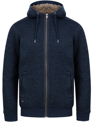 Greenhill  Zip Through Flecked Fleece Hoodie With Borg Lining In Teal - Tokyo Laundry