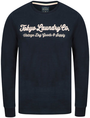 Hackensack Cotton Jersey Slub Long Sleeve Top In Sky Captain Navy - Tokyo Laundry