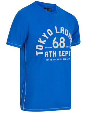 Hambert Felt Motif Cotton Jersey T-Shirt In Jet Blue - Tokyo Laundry