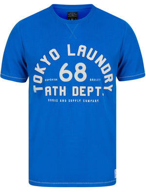 Hambert Felt Motif Cotton Jersey T-Shirt In Jet Blue - Tokyo Laundry