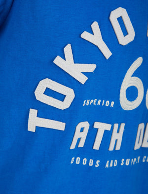 Hambert Felt Motif Cotton Jersey T-Shirt In Jet Blue - Tokyo Laundry