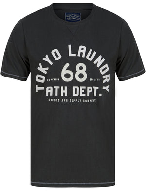 Hambert Felt Motif Cotton Jersey T-Shirt In Pirate Black - Tokyo Laundry