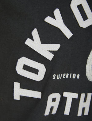 Hambert Felt Motif Cotton Jersey T-Shirt In Pirate Black - Tokyo Laundry