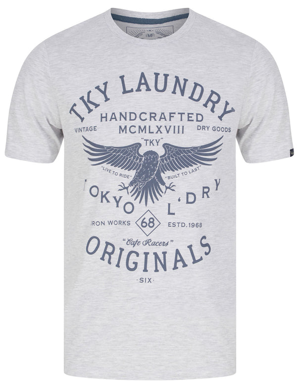 Handy Craft Motif Cotton Jersey T-Shirt in Ice Grey Marl - Tokyo Laundry