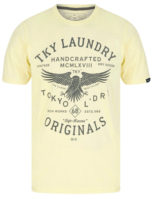 Handy Craft Motif Cotton Jersey T-Shirt in Pastel Yellow - Tokyo Laundry