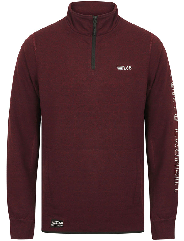 Haverburg Half Zip Funnel Neck Pullover Sweat In Windsor Wine - Tokyo Laundry Active