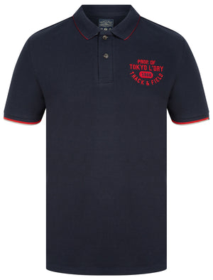 Herstmonceux Cotton Pique Polo Shirt In Sky Captain Navy - Tokyo Laundry