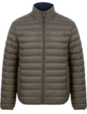 Inigo Funnel Neck Quilted Puffer Jacket in Khaki - Tokyo Laundry
