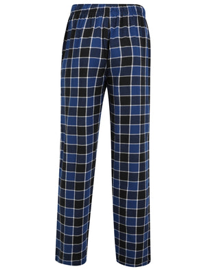 Jords Brushed Flannel Checked Lounge Pants in Medieval Blue - Tokyo Laundry