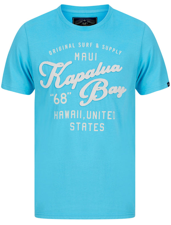 Kapalua Motif Cotton Jersey T-Shirt In Blue Atoll - Tokyo Laundry