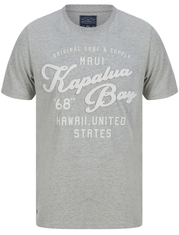 Kapalua Motif Cotton Jersey T-Shirt In Light Grey Marl - Tokyo Laundry