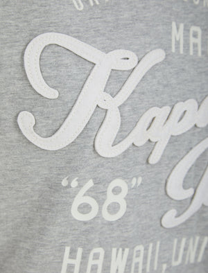 Kapalua Motif Cotton Jersey T-Shirt In Light Grey Marl - Tokyo Laundry