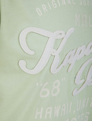Kapalua Motif Cotton Jersey T-Shirt In Seacrest Green - Tokyo Laundry