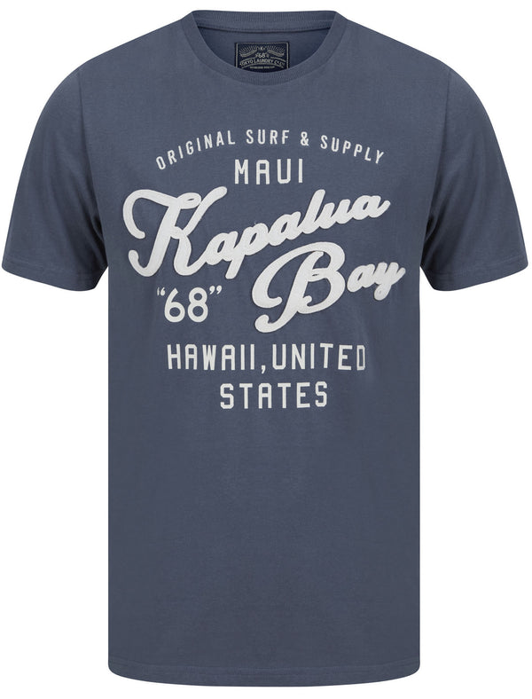 Kapalua Motif Cotton Jersey T-Shirt In Vintage Indigo - Tokyo Laundry