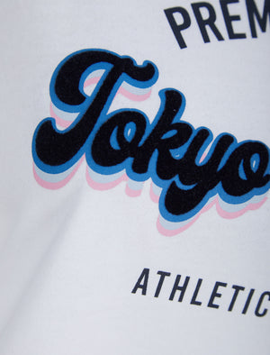 Kennedy Flocked Motif Cotton Jersey T-Shirt in Optic White - Tokyo Laundry