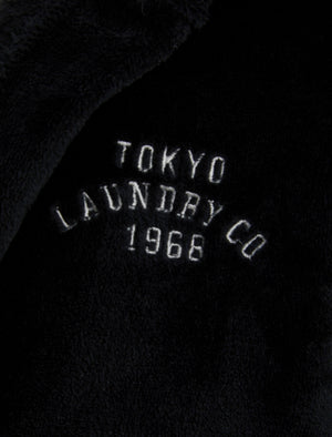 Boy's Anders Soft Fleece Dressing Gown with Tie Belt in Black - Tokyo Laundry Kids (5-13yrs)