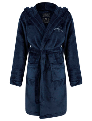 Boy's Anders Soft Fleece Dressing Gown with Tie Belt in Blue - Tokyo Laundry Kids (5-13yrs)