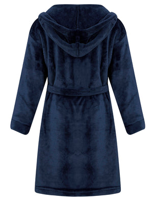 Boy's Anders Soft Fleece Dressing Gown with Tie Belt in Blue - Tokyo Laundry Kids (5-13yrs)