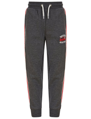 Boys Delta Pant Cuffed Joggers with Contrast Side Tape in Charcoal Marl - Tokyo Laundry Kids