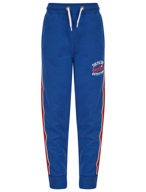 Boys Delta Pant Cuffed Joggers with Contrast Side Tape in Sodalite Blue - Tokyo Laundry Kids