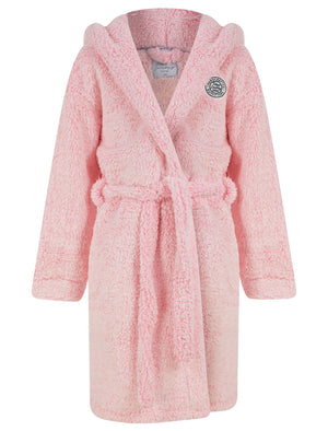 childrens pink dressing gown Girls Pink & White Bow Print Dressing Gown (1-13yrs) - 1 half year to 2