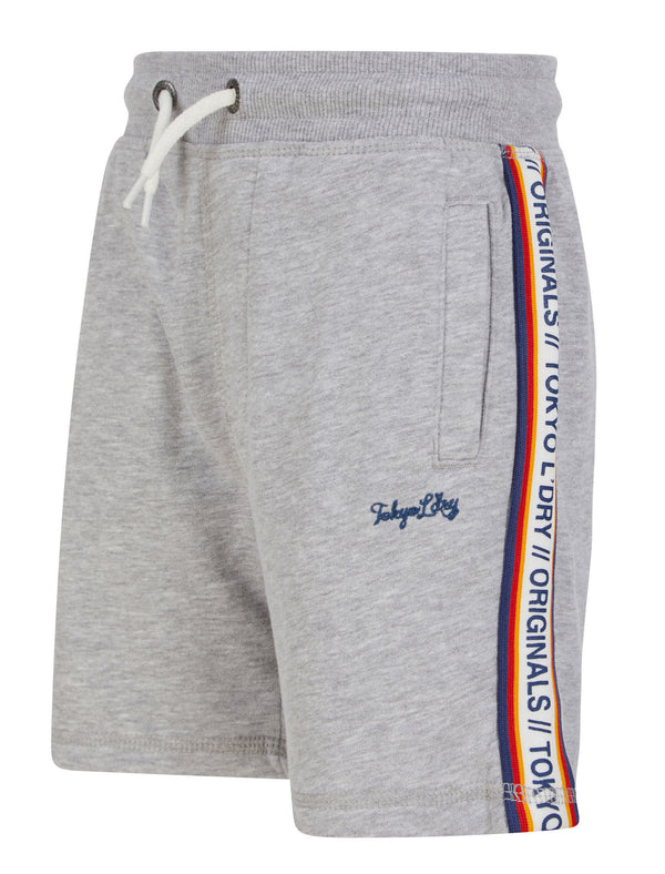 Boys Malibu Surf Brushback Fleece Jogger Shorts in Light Grey Marl - Tokyo Laundry Kids