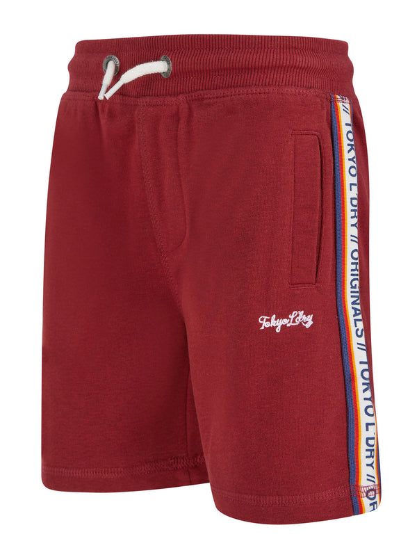 Boys Malibu Surf Brushback Fleece Jogger Shorts in Merlot Marl - Tokyo Laundry Kids