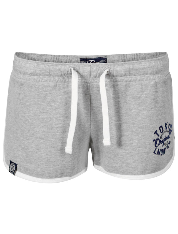 Laney Runner Sweat Shorts in Light Grey Marl - Tokyo Laundry