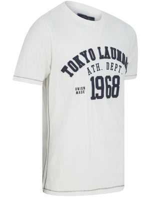 Larker Motif Cotton Jersey T-Shirt In Snow White - Tokyo Laundry