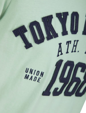 Larker Motif Cotton Jersey T-Shirt In Surf Spray Mint - Tokyo Laundry