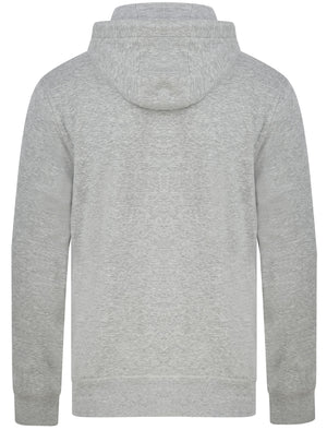 Lawthorn Brushback Fleece Pullover Hoodie with Tape Sleeve Detail in Light Grey Marl - Tokyo Laundry