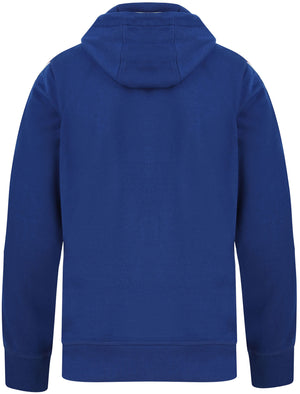 Lawthorn Brushback Fleece Pullover Hoodie with Tape Sleeve Detail in Sodalite Blue - Tokyo Laundry
