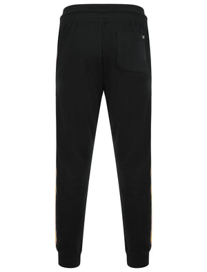 Lawthorn Pant Cuffed Joggers with Tape Detail In Jet Black - Tokyo Laundry