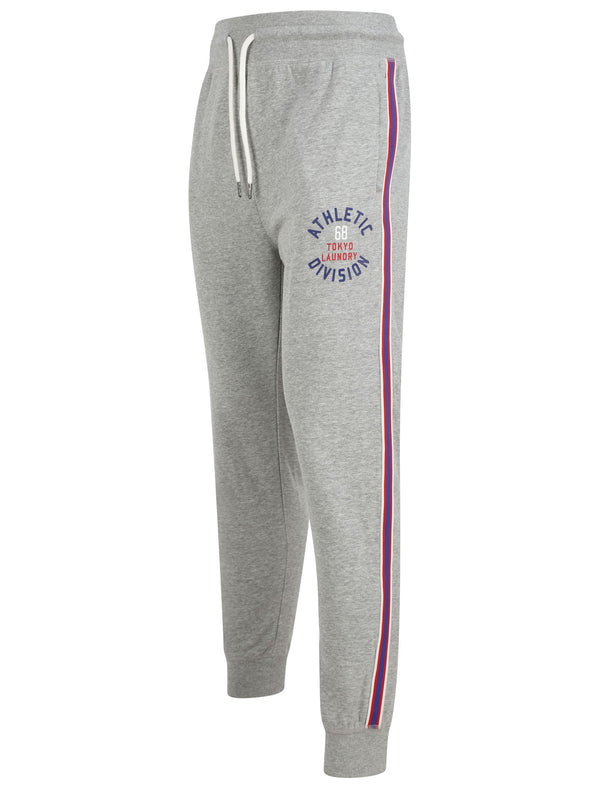 Lawthorn Pant Cuffed Joggers with Tape Detail In Light Grey Marl - Tokyo Laundry