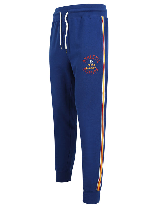 Lawthorn Pant Cuffed Joggers with Tape Detail In Sodalite Blue - Tokyo Laundry