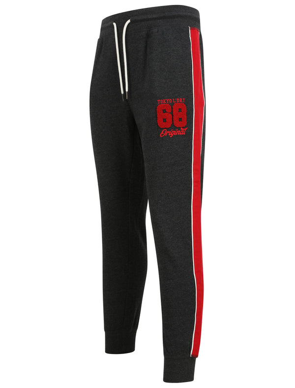 Limbus Pant Cuffed Joggers with Colour Block Side Panels In Charcoal Marl - Tokyo Laundry