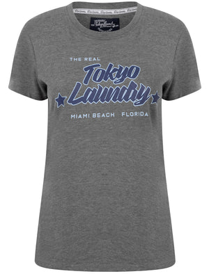 Linda Cotton Crew Neck T-Shirt in Mid Grey Marl - Tokyo Laundry