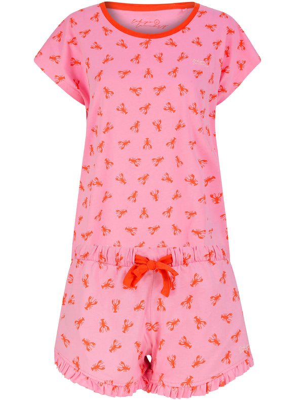 Lobster Print 2 Pc Shortie Lounge Set in BonBon Pink - Tokyo Laundry