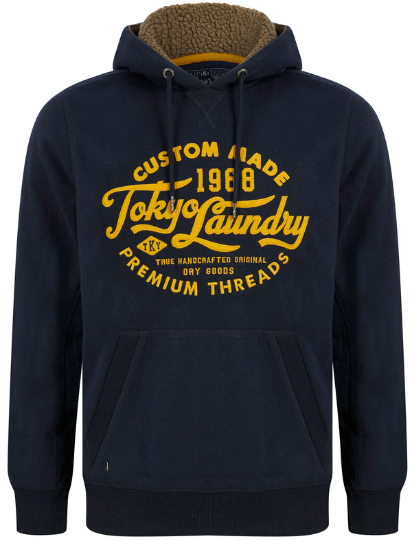 Luthor Fleece Pullover Hoodie with Borg Lined Hood in Sky Captain Navy - Tokyo Laundry