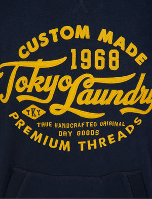 Luthor Fleece Pullover Hoodie with Borg Lined Hood in Sky Captain Navy - Tokyo Laundry