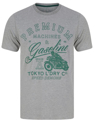 Machines Motif Cotton Jersey T-Shirt In Mid Grey Marl - Tokyo Laundry