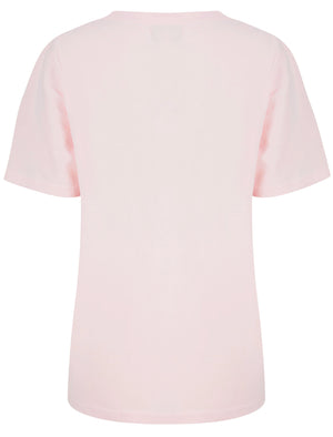 Madelyn Silver Foil Motif Cotton Jersey T-Shirt in Pink Blossom - Tokyo Laundry